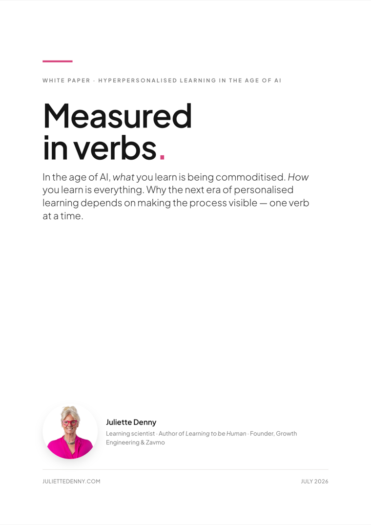 Measured in Verbs, white paper cover